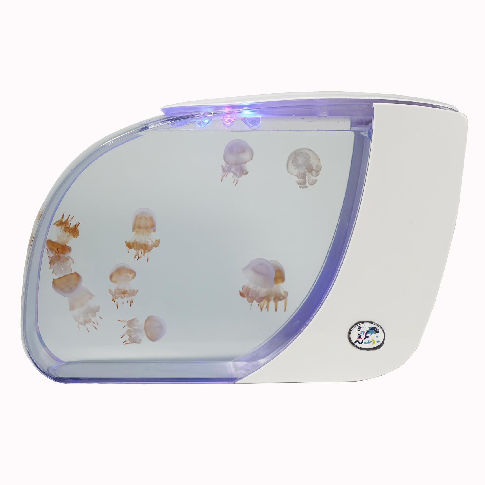 

Intelligent Colorful Ultra HD Jellyfish Fish Tank Electronic Desktop Ecological 15L Fish Tank Dry Wet Separation Water Cycle 41X27X14cm білий