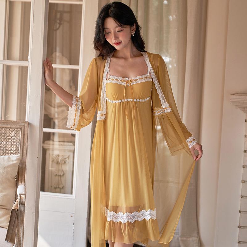 Women s Lace Trim Camisole & Bandeau Pajama Set with Bra Pads - French Court Style One Size