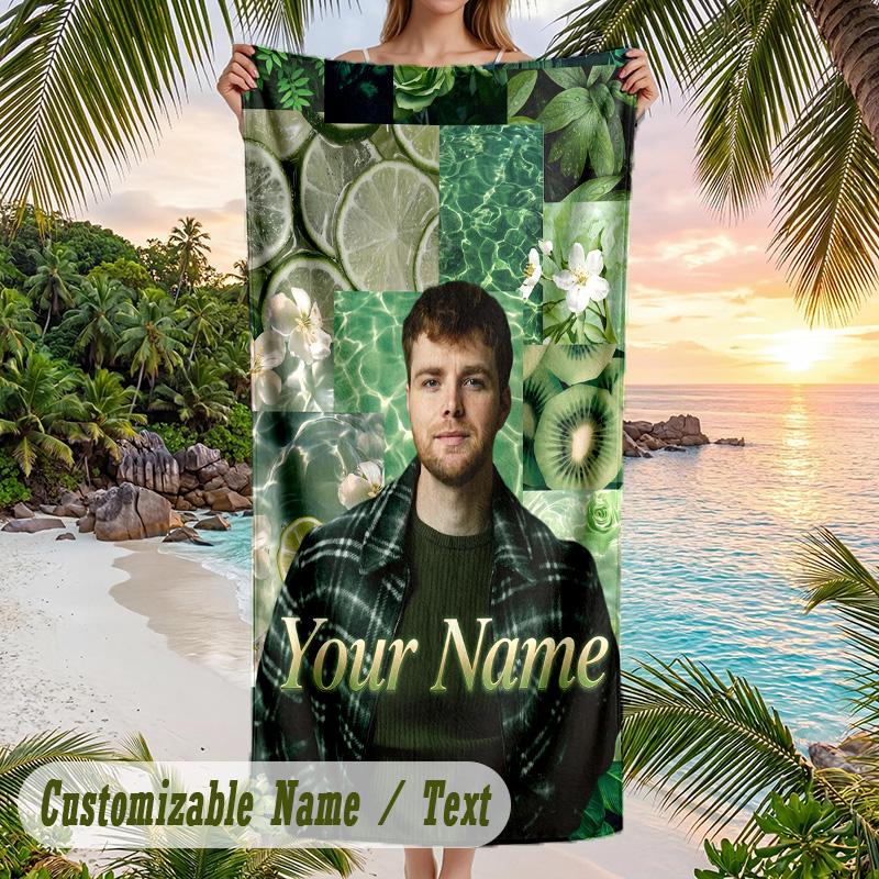 Alex Warren Beach Towel, Personalized Custom Name Text, Quick Dry Large Absorbent Towel For Beach Pool