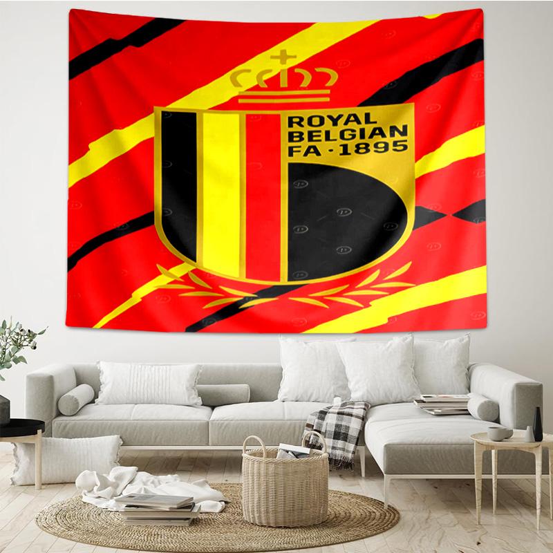 Belgium Football Crest Emblem Tapestry Room Decoration Wall Hanging for Living Room Bedroom, dormitory, Birthday and Christmas gifts