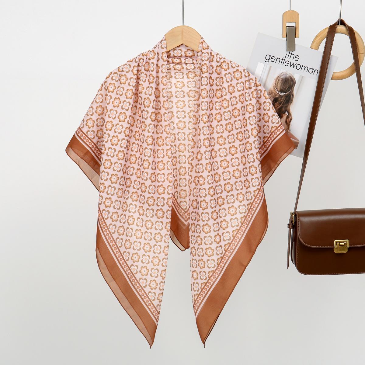 

110cm Printed Cotton Square Scarf For Woman Muslim Hijabs Shawls Fashion Soft Wraps Ladies Neckerchief Female Handkerchief