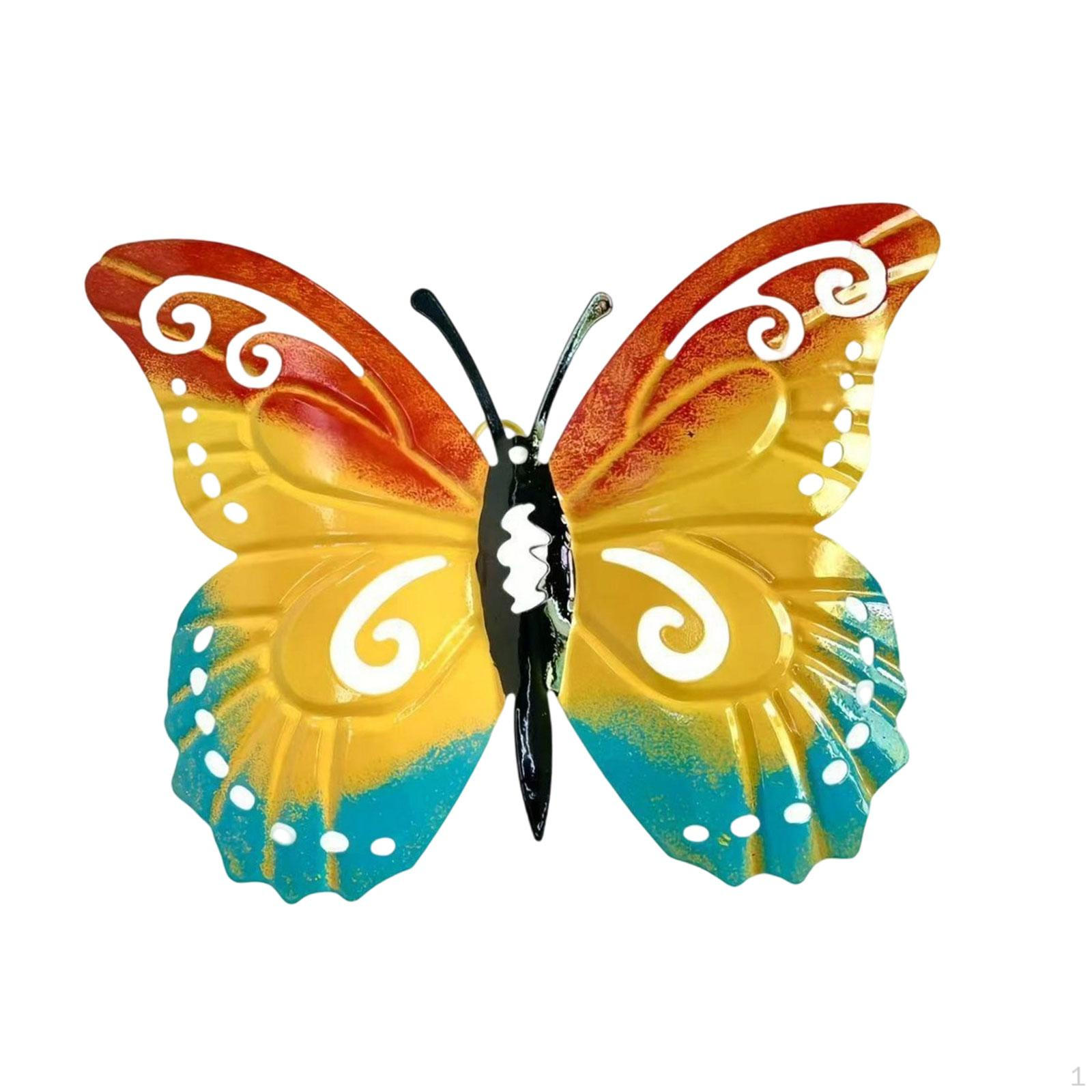 

Wall Decor Hanging Decoration Butterfly Art Sculpture Ornament for Indoor Outdoor Centerpiece Yellow