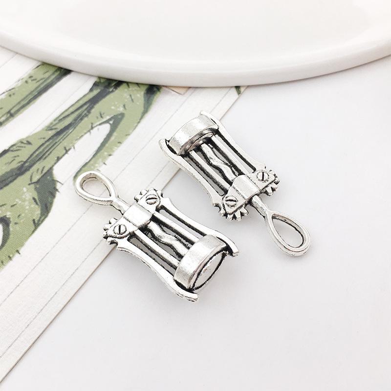 Red Wine Wheat Ear Pendant for DIY Tibetan Silver Jewelry: Earrings, Bracelet, Necklace