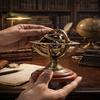 12.7 Cm Brass Armillary Sphere Globe On Wooden Base Nautical Desk Decor Christmas Father’s Day Gift