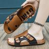 Mode Mode Lässige Leder Hausschuhe für Herren Retro Sommer Halbschlepper Klassische Lässige Strandsandalen Schnelltrocknende Wading Aqua Einfache Schuhe