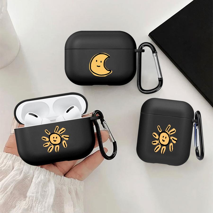 Cartoon Sun Moon Earphone Cases Cover Case For Airpods 4 Pro3 1 3 Pro Pro2 2