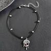 Vintage Y2K Red Love Heart Pendant Rope Chain Necklace for Women Men Halloween Aesthetic Gothic Rave Jewelry Accessories