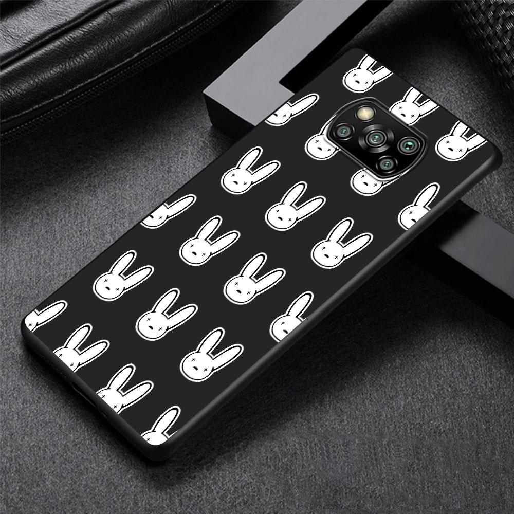 Pouzdro Bad Bunny X100pre pro Xiaomi Poco M5s X3 NFC F3 X5 M4 M3 Pro Černý Silikonový Měkký Kryt na Telefon Coque