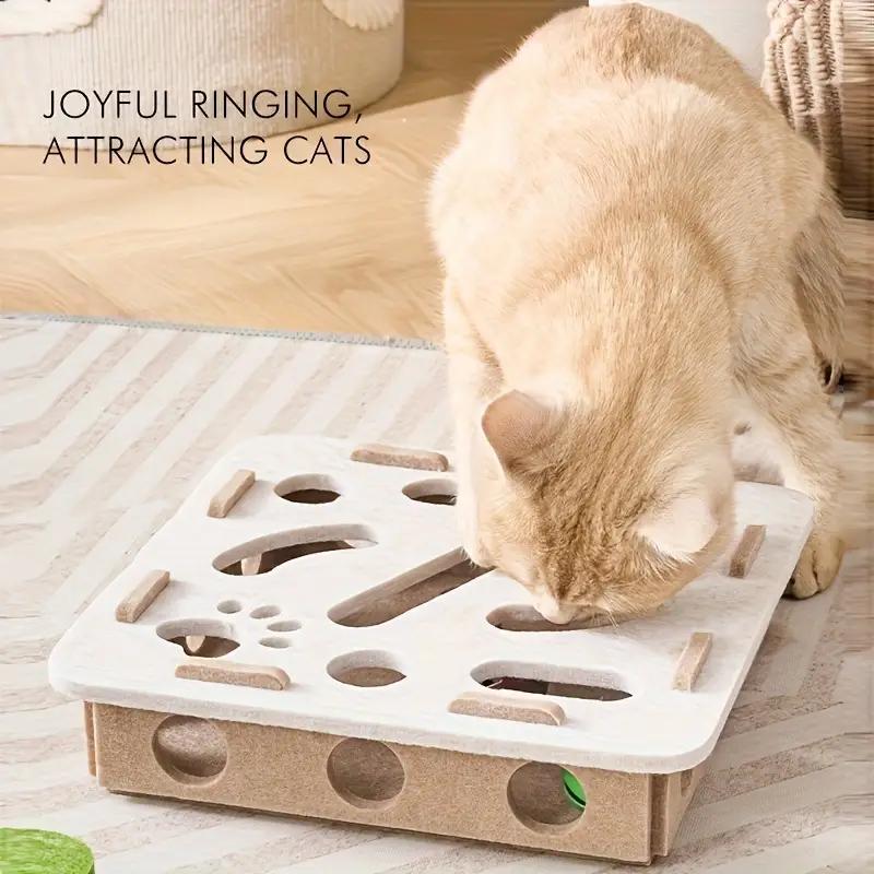 Cat Fun Box - Interactive Scratching and Digging Construction Site with Paw Prints, Durable Cat Puzzle Game for Cats Activity, Cat Toy with 3 Balls