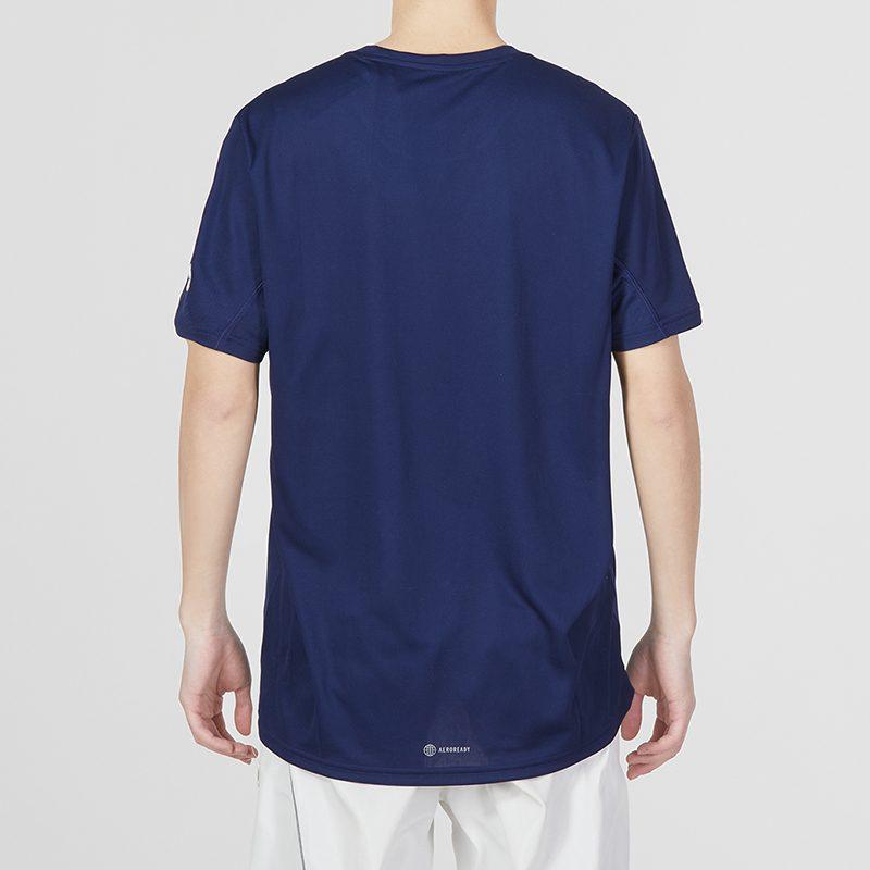 Adidas T Shirts Men's Navy Blue Crew Neck Moderate Straight Fit HM8446