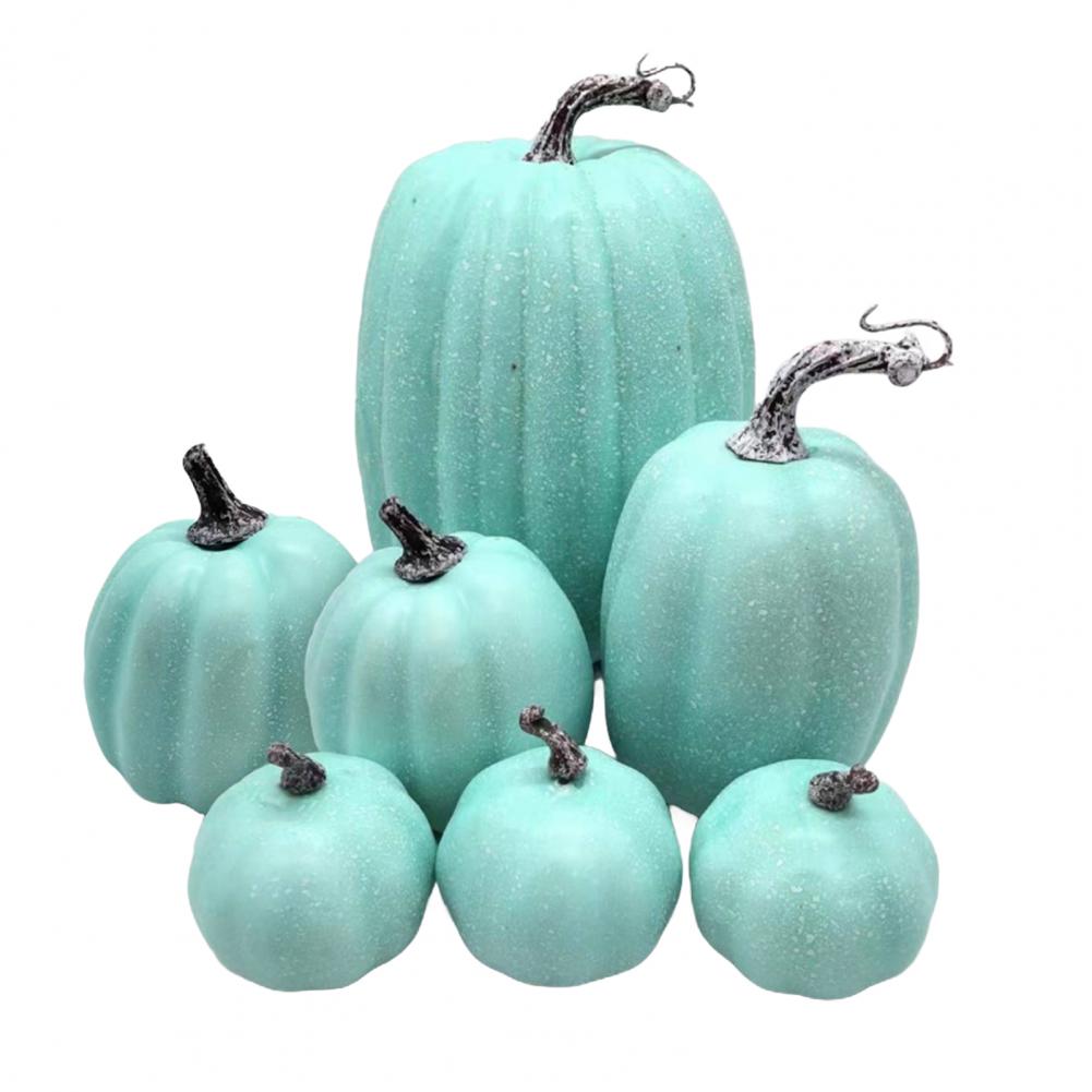 Artificial Pumpkin Decoration Durable Festive Pumpkin Fall Harvest Decor Set 7 Assorted Sizes Artificial Pumpkins for Halloween