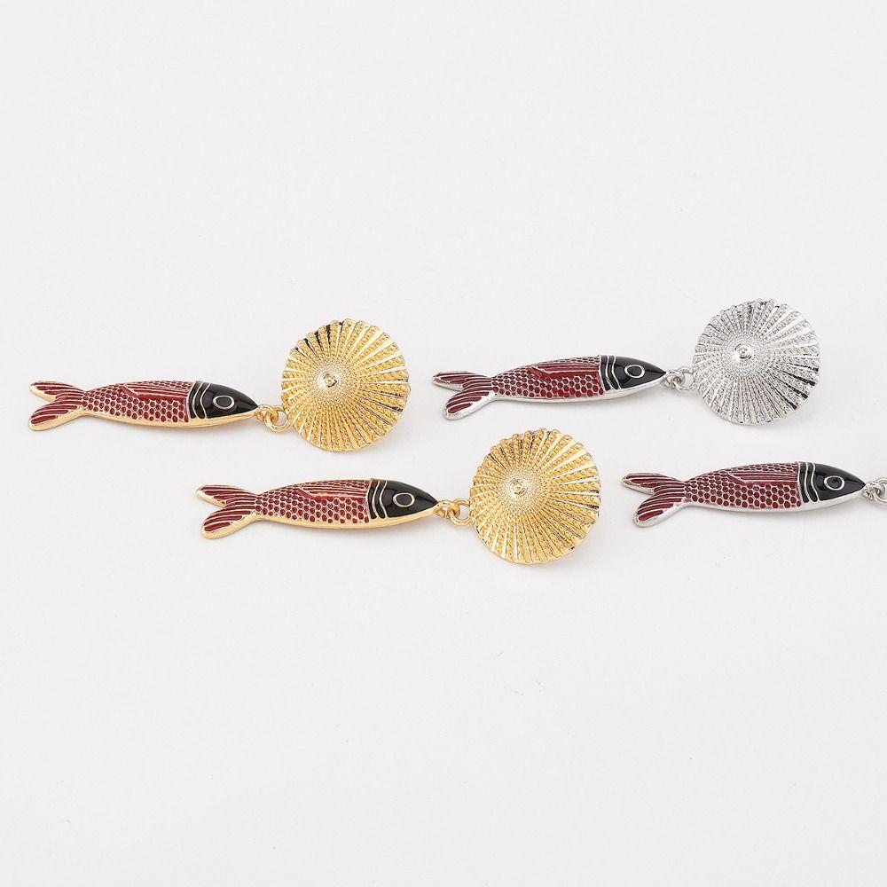 Korean Style Bohemian Dangle Earring Metal Animals Earrings Fish Pendant Earrings  Party