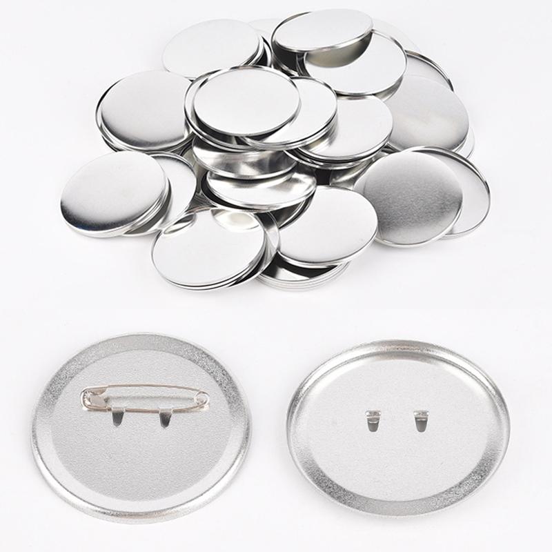 50Set 25-75Mm Metal Badge Pin Button Maker Parts Diy Blank Badge Button Parts For Art Crafts Making Iron-Base Badges Set