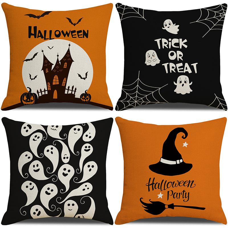 Halloween Black Pillowcase Evil Funny Home Sofa Cushion Cover Bedroom Bedside Pillowcase