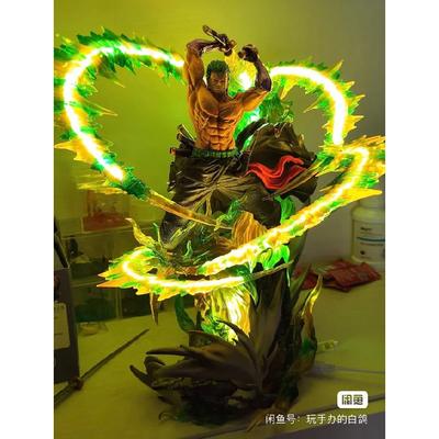 One Piece Figure Zoro 30cm Figures Roronoa Zoro Anime Figure With Light Standing Model Pvc Collect Ornament Birthday Gift Toys