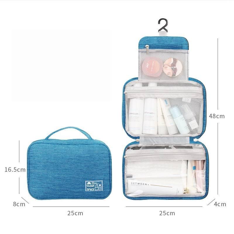 

Storage Hook Wash Bag Portable Dry Wet Separate Simple Convenient Bag Makeup озеро синий
