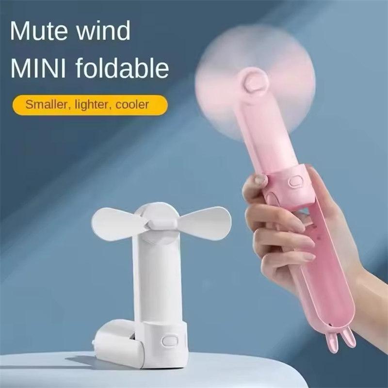 1Pc Portable USB Rechargeable Handheld Fan, 1200Mah Battery, Folding Eyelash Fan for Indoor & Outdoor Use