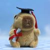 Graduate Capybara Plush Toy Doctor Hat Graduation Bear Doll Cute Stuffed Animal Plushie Soft Pendant Cartoon Graduation Gift