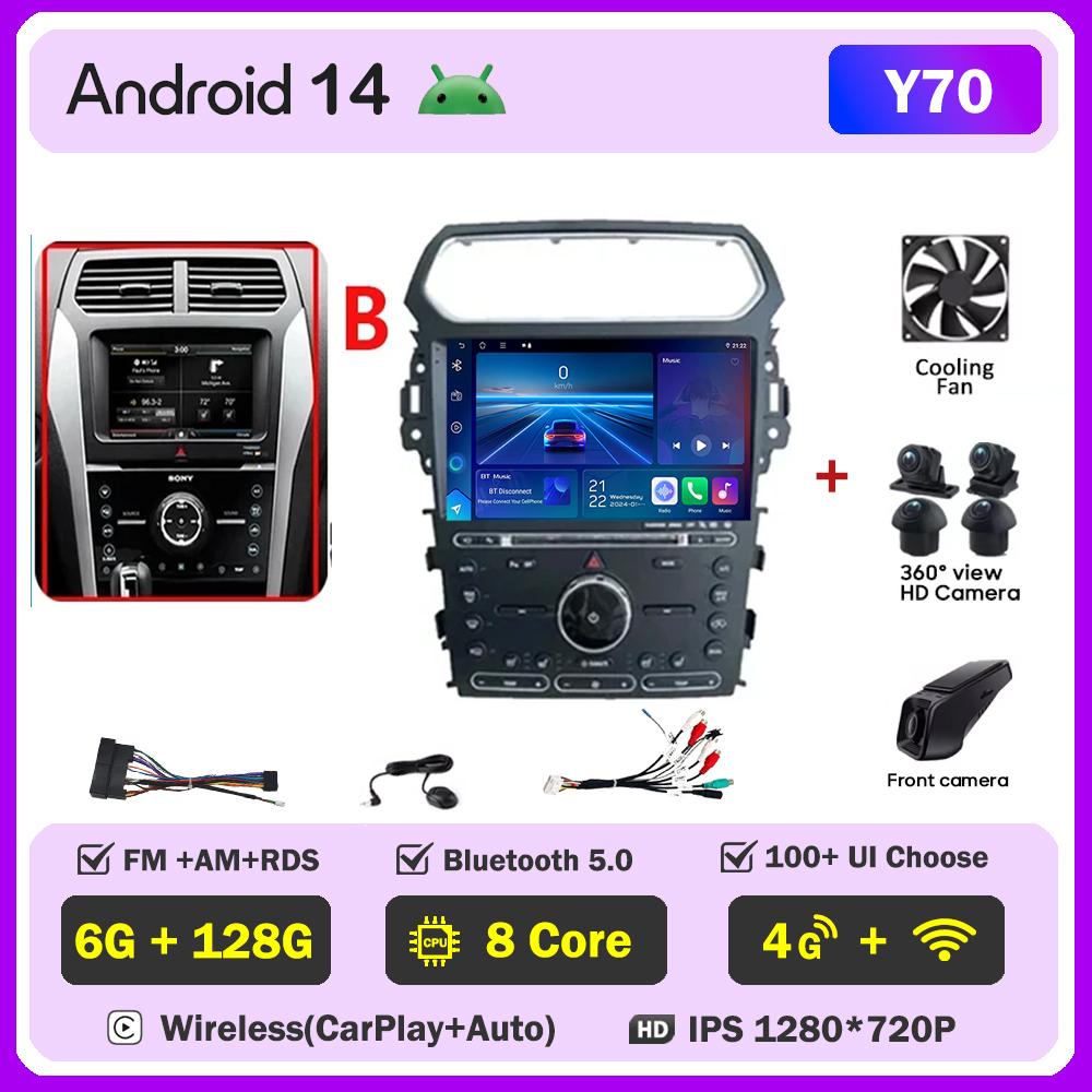 For Ford Explorer 5 2011 - 2019  Car Radio Player Car Carplay Screen Autoradio Mirror Link Car Intelligent Systems Touch Screen