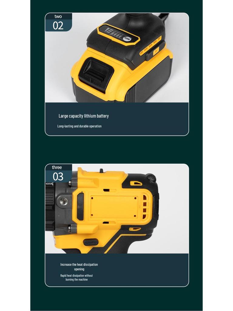 13mm Brushless Cordless Electric Drill - Multifunctional, High-Power Handheld Pistol Drill with Lithium Battery