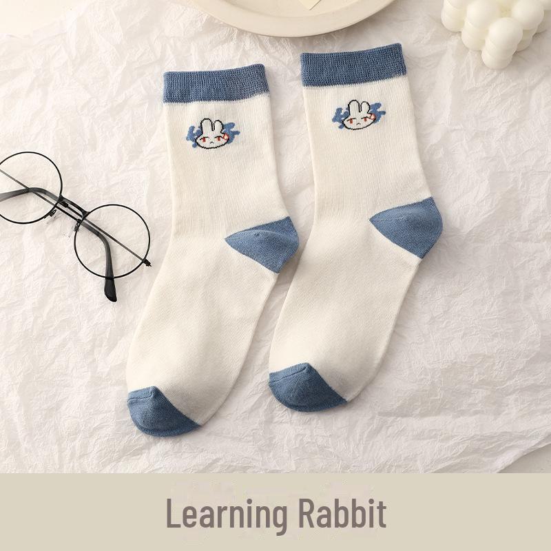 Women's Mid-Tube Socks - Autumn/Winter Japanese Korean Style, Trendy Soft Cotton, Deodorant, Personality Design.