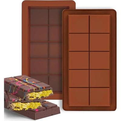 2PCS Dubai Chocolate Mold Silikonowa forma na tabliczkę czekolady do tabliczki czekolady Pistacje Candy Bar do wypełnienia czekoladą