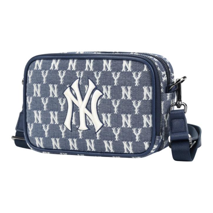 MLB Monogramm Serie Vintage All Over Print NY Yankees Kameratasche Unisex Umhängetasche Marineblau 32BGDM011-50N