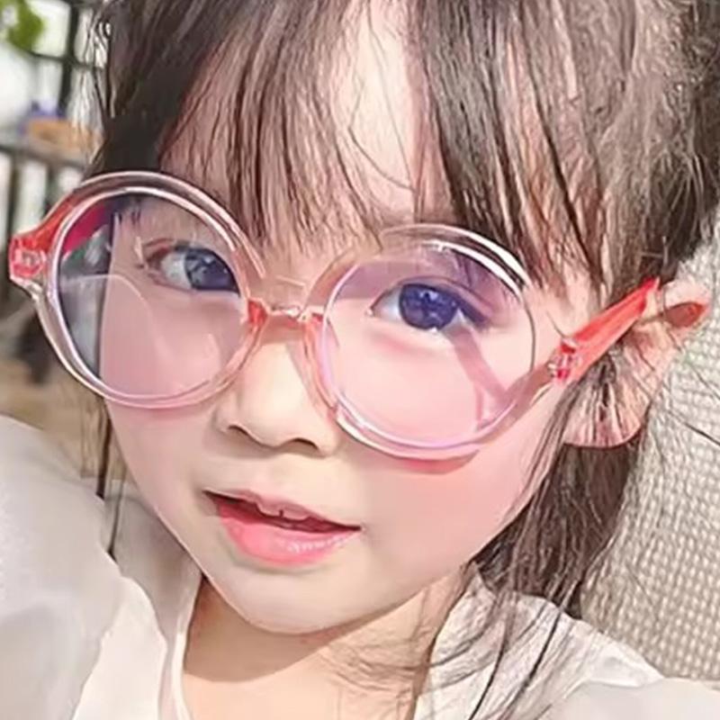 Anti-blue Lightweight Glasses Sweet Round Children Eyewear Adorable Luxurious Kid Eyeglasses Blue Rayweight Blocking Boy Girl Computer Eyeglas