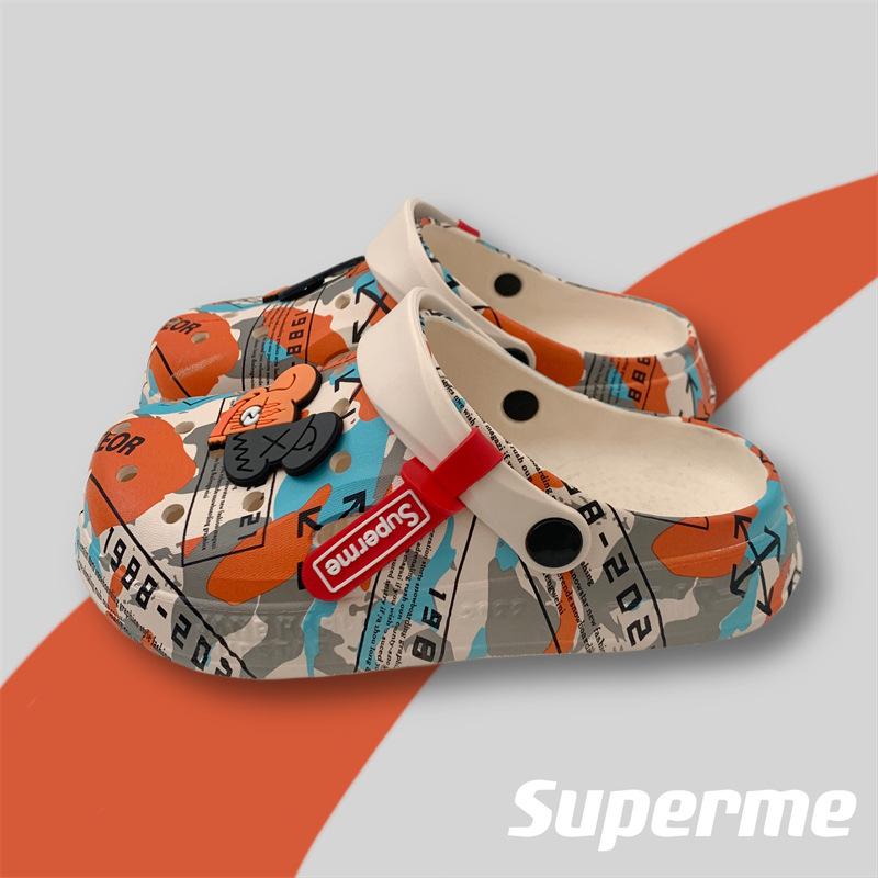 Cool slippers women's summer outer wear household thick-soled non-slip hole shoes ins couple beach slippers men