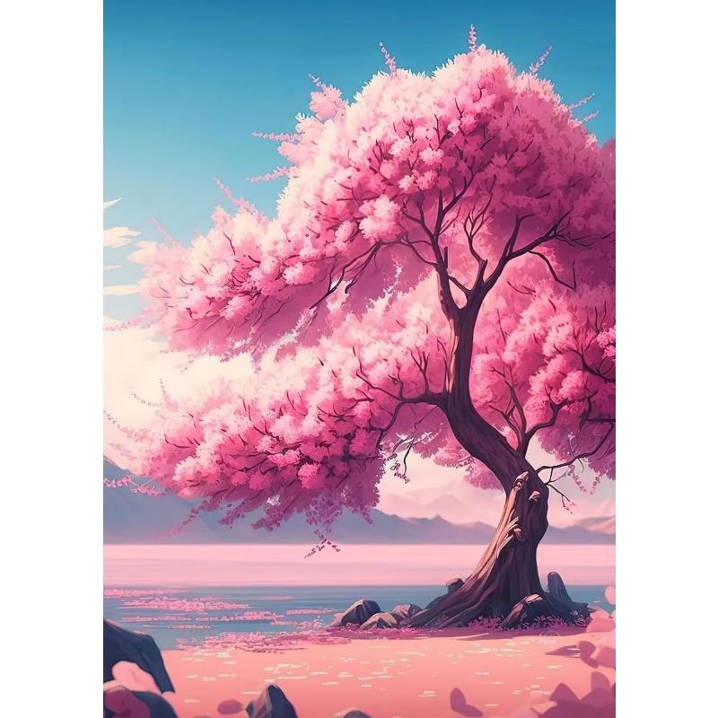 Japonská třešeň Hora Fudži Západ slunce Tokio Scenérie Plakátový tisk Plátno Malba Nástěnné umění Obrázky pro Pokoj Domácí Dekorace