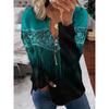 Womens Trendy Abstract Print Half-Zip Long Sleeve Hooded Sweatshirt Streetwear