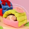 Plush Hamster Nest Small Animal Hideout Bed Cozy Rabbit Cave House for Guinea Pigs Ferrets Hedgehogs Winter Resting Hiding Accessories