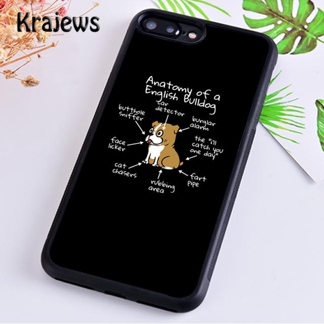 Krajews Anatomy Of A English Bulldog Phone Case Cover For iPhone 17 Air 16 15 14 Plus 11 12 13 Pro Max Coque Fundas