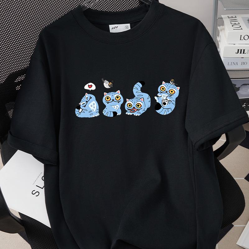 Kpop Korean Wave Witch Hunt Cartoon Printed T-shirt Loose Short Sleeve 5979 KTB S