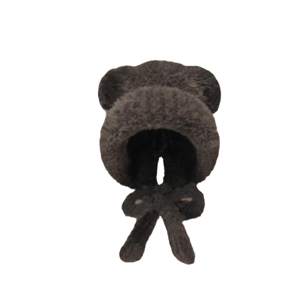 Cold-proof Knitted Woolen Hat Bear Ear Ear Protection Cap Fashion Beanies Cap  Outdoor