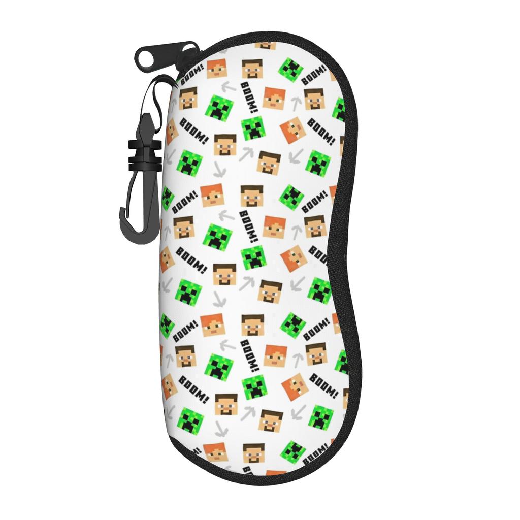 Creepers Alex Steve Boom Pattern Texture Glasses Case Unisex Portable Zipper Glasses Box Protector Eyewear Container