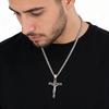 Jesus Pendant Necklace Men Cuban Chain Necklace Retro Religious Jewelry Birthday Gift for Christian Father Husband