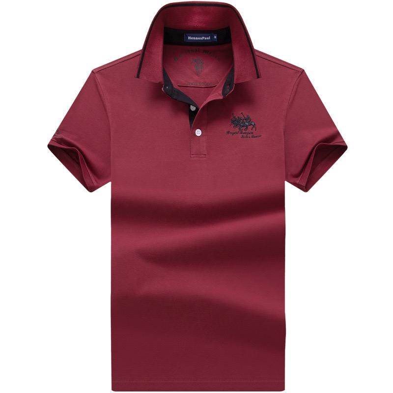 STORN Taglie Forti 5XL Cotone Manica Corta Business Casual T-shirt da Uomo Ricamo Uomo Tee