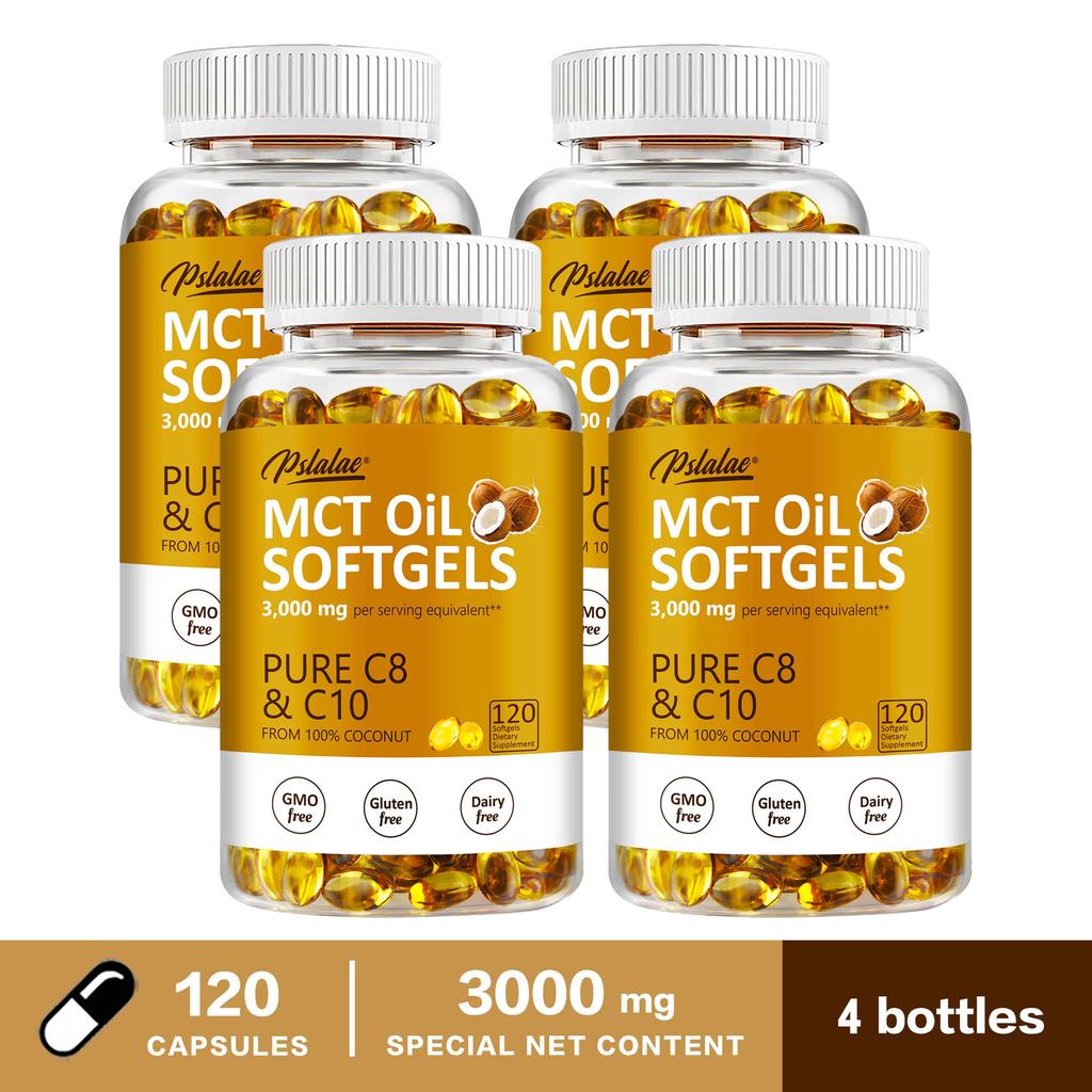 Cápsulas de Óleo MCT de Alta Pureza, 3000mg, Fórmula Potente, Adequado para Homens e Mulheres