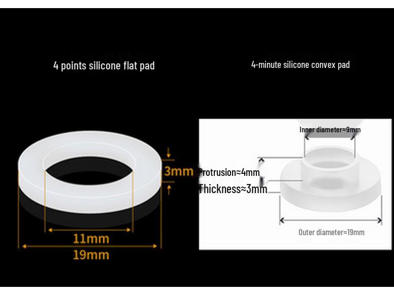 Silicone Gasket for 1-Inch Hose, Faucet, Water Meter, or Shower Head - 4 & 6 Point Sealing Ring.
