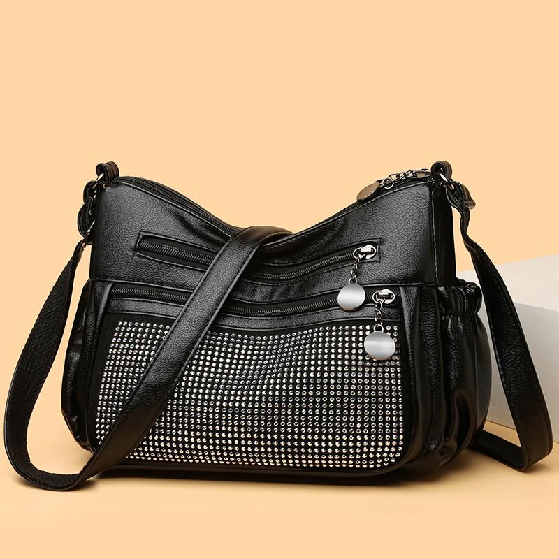 Meet Bags Damestas PU zacht leer damesmode eenvoudige schoudertassen 2025 lente moedertassen crossbody tas portemonnee met verstelbare riem satchel