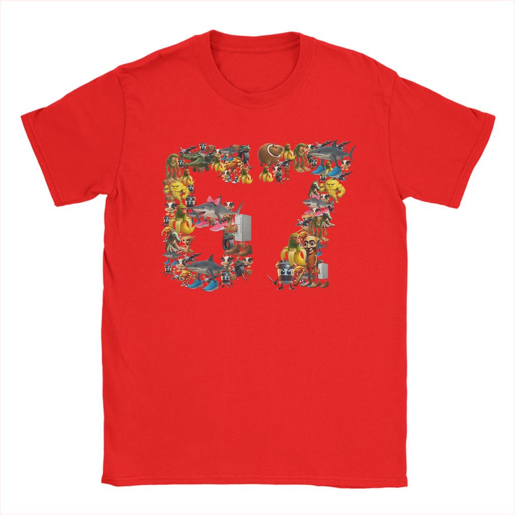 Vintage TShirt Summer 67 Six Seven Birthday Meme Viral Italian Brainrot Novelty T Shirts Cotton Tee Shirt  Unisex Casual Hot Sale