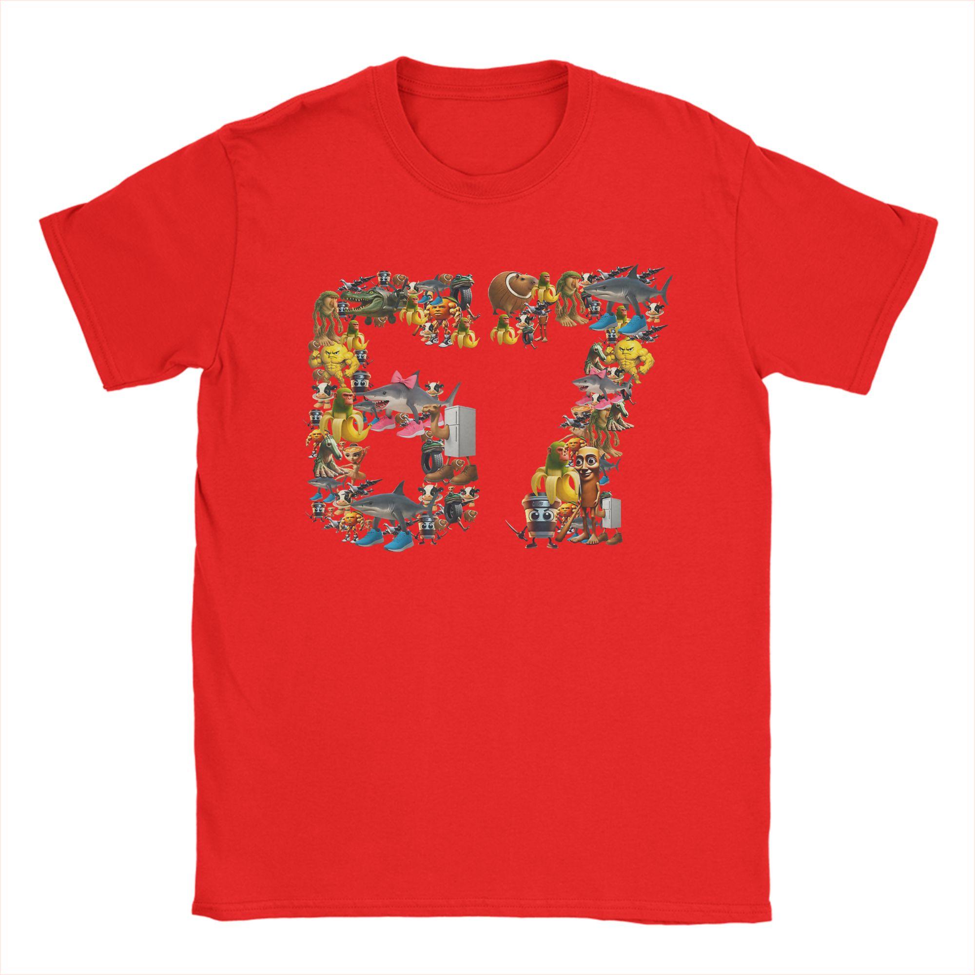 

Vintage TShirt Summer 67 Six Seven Birthday Meme Viral Italian Brainrot Novelty T Shirts Cotton Tee Shirt Unisex Casual Hot Sale S