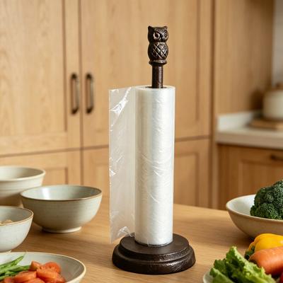 Jijijing Paper Towel Holder, Multi-Purpose Storage Stand for Kitchen Rolls Plastic Wrap And Paper, Retro Cast Iron Napkin Holder with Weighted