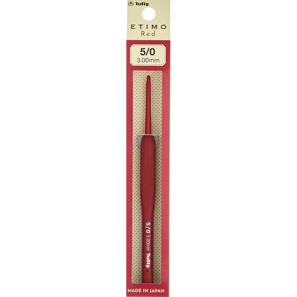 Crochet Hook “ETIMO Red (Etimo Red) Crochet Hook with Cushion Grip 5/0” Tulip Tulip Red TED050