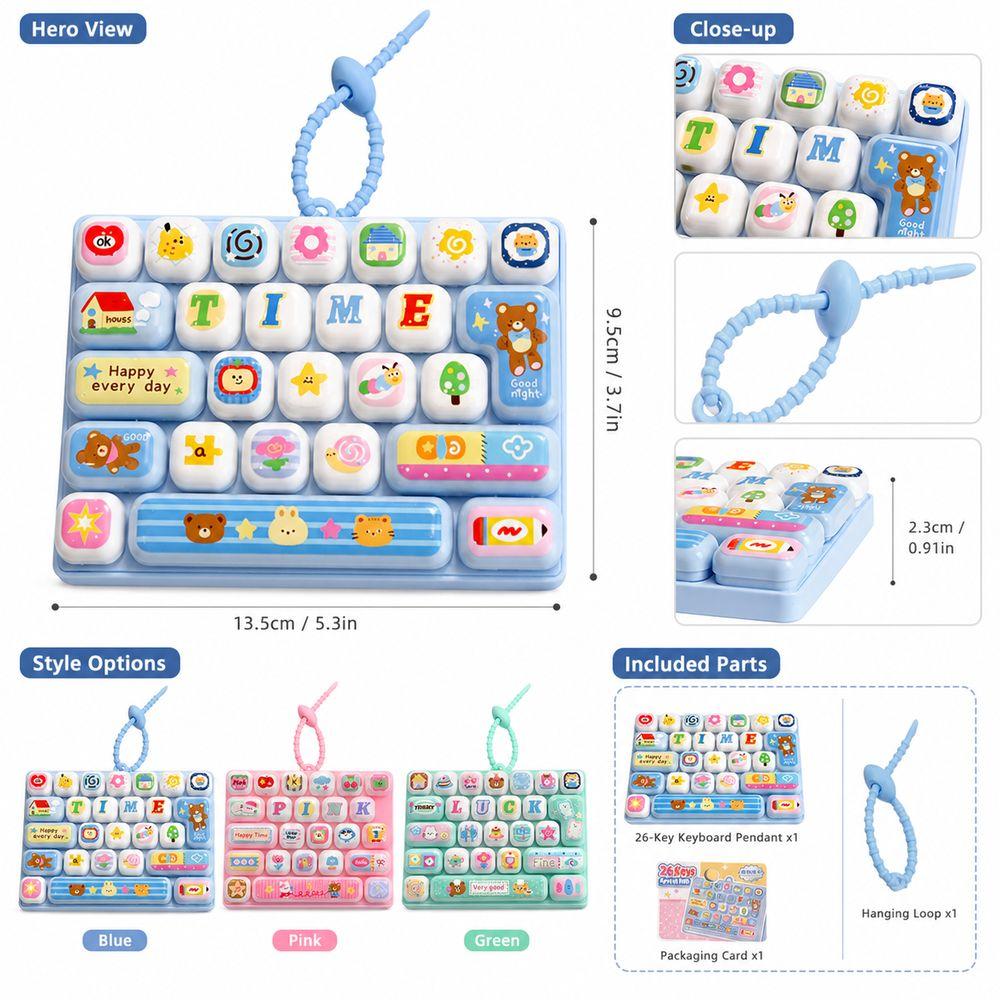 Clear Key Sounds Stress Relief Decompression Toy 26-key Keyboard Toy Bag Ornament