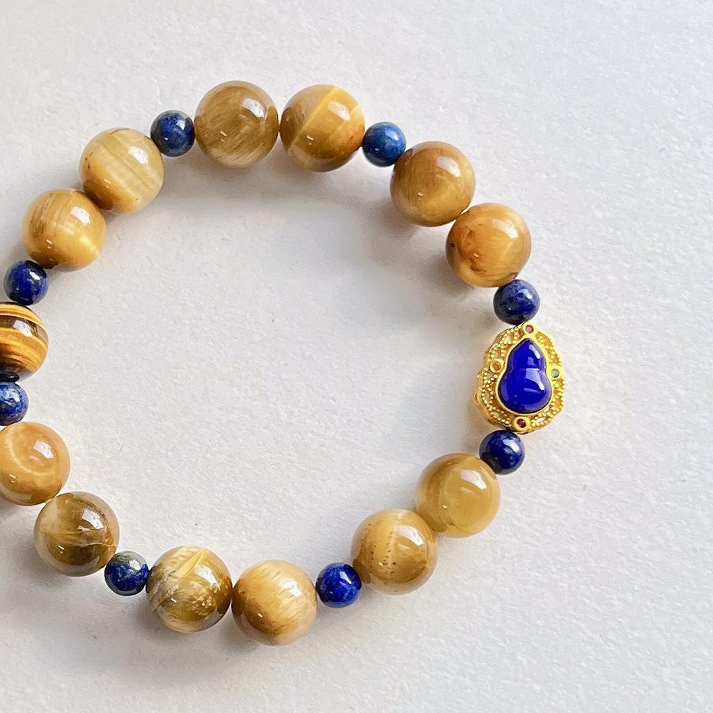 High Quality Natural Lapis Lazuli Tiger'S Eye Stone Design Bracelet Bracelet