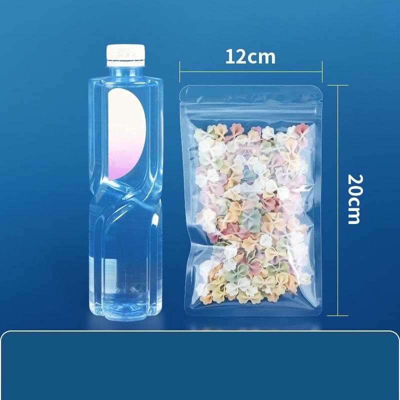 Double Layered 0.14mm Flat Bottom Seal Pocket Transparent Plastic Sealed Bag Suitable for Vegetable Dried Fruit Tea Leisure Fruit Packaging Storage