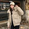 2025 winter new new hooded cotton jacket short warm sleeve label jacket