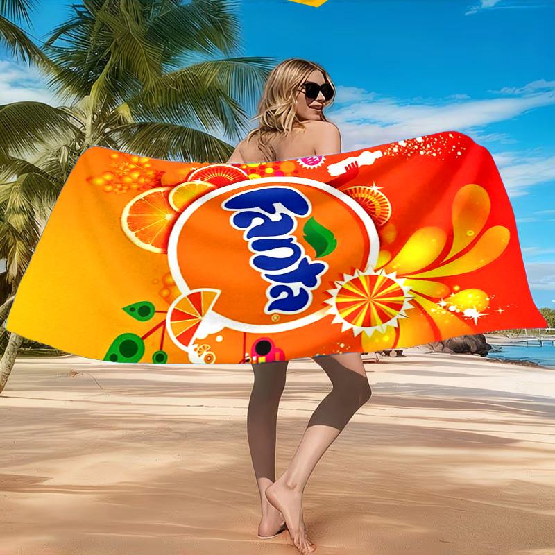 Fanta Orange Refreshment Beach Towel, Quick-drying, Easy to Care for, Suitable for Both Fitness and Beach Vacations,Sports Essential